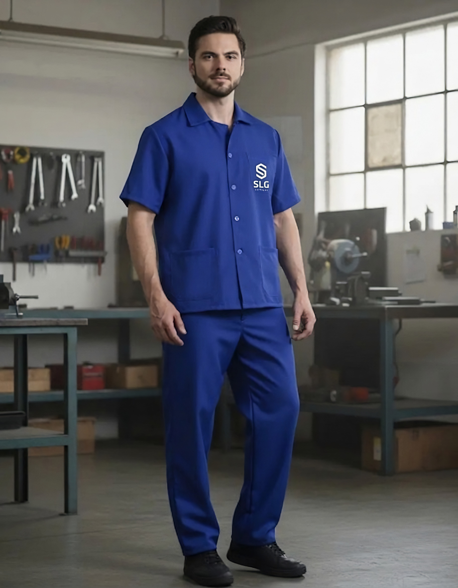 Profissional de manutenção predial SLG uniformizado